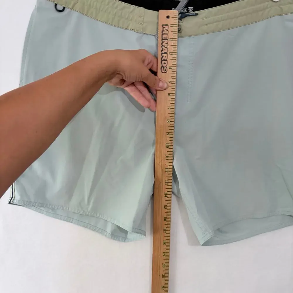 Roark Chiller Board Shorts Mens Size 40 Light Blue Lace Up Pockets Swim Trunks